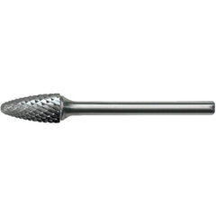 SF-5L6 Double Cut Solid Carbide Bur-Round Nose Tree Shape - Exact Industrial Supply