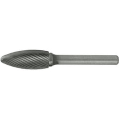 SH-2L6 Standard Cut Solid Carbide Bur-Flame Shape - Exact Industrial Supply