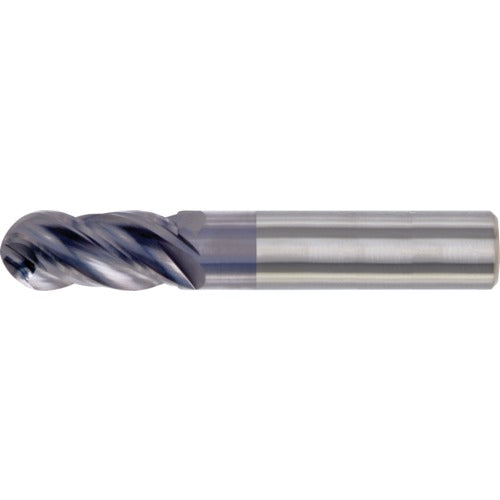 1/2″ Dia. × 1/2″ Shank × 1″ DOC × 3″ OAL, Carbide TiAlN, Spiral , 4 Flute, CW Helix, Round, Ballnose End Mill - Exact Industrial Supply