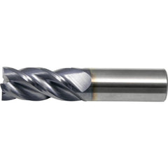 7/16″ × 7/16″ × 1″ × 3″ RHS / RHC Solid Carbide 4-Flute Corner Radius End Mill - TiAlN - Exact Industrial Supply