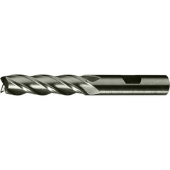 ‎1/2″ × 1/2″ × 1-1/4″ × 3-1/4″ RHS / RHC HSS-CO 8% (M42) Cobalt, Single End, 6-Flute, Center Cutting End Mill - TiCN - Exact Industrial Supply