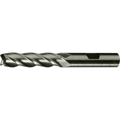 ‎1/2″ × 1/2″ × 1-1/4″ × 3-1/4″ RHS / RHC HSS-CO 8% (M42) Cobalt, Single End, 4-Flute, Center Cutting End Mill - TiCN - Exact Industrial Supply