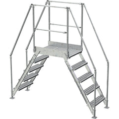 Aluminum Cross Over Ladder 26″ Wide 5 Step - Exact Industrial Supply