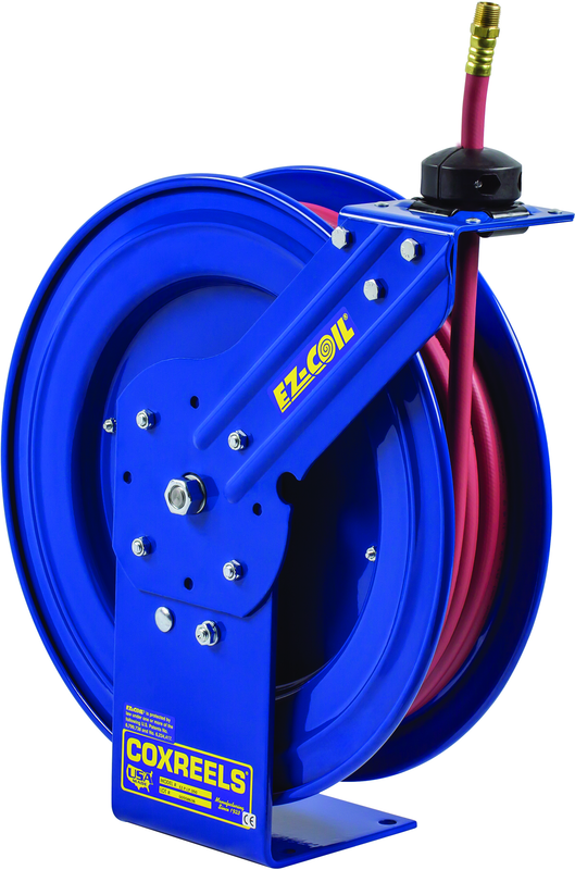 #EZ-P-LP-125 For 1/4" x 25' Hose Safety Series Spring Rewind Hose Reel - Benchmark Tooling