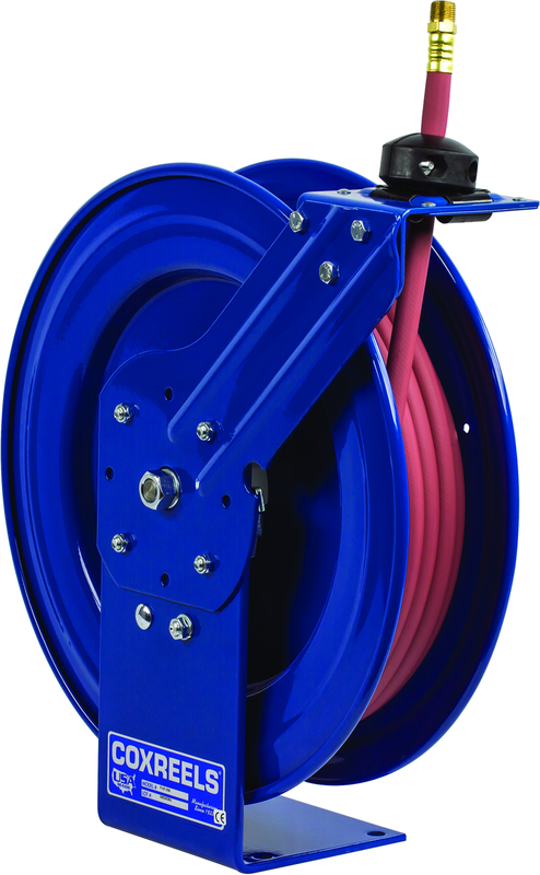 #P-LP-125 For 1/4" x 25' Hose Low Pressure Spring Rewind Hose Reel w/ Hose - Benchmark Tooling