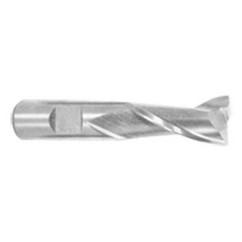 11/16 Dia. x 3-3/4 Overall Length 2-Flute Square End High Speed Steel SE End Mill-Round Shank-Center Cut-Uncoated - Benchmark Tooling