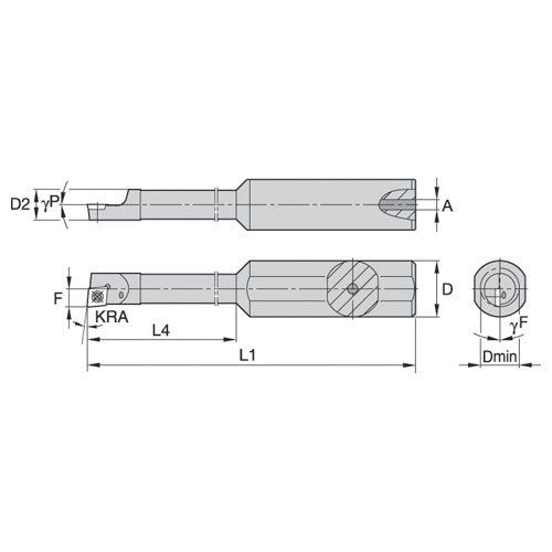 CSBI250375755R WG STEEL BORING BAR STEPPED - Exact Industrial Supply