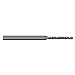 1.5 mm Dia. × 3 mm Shank × 10 mm Flute Length × 50 mm OAL, 5xD, 140°, AlTiN, 2xD Flute, Round Solid Carbide Drill - Exact Industrial Supply