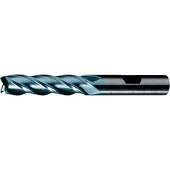 ‎7/16″ × 3/8″ × 1-3/4″ × 3-3/4″ RHS / RHC HSS-CO 8% (M42) Cobalt, Single End, 4-Flute, Center Cutting End Mill - Bright - Exact Industrial Supply