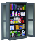 36"W x 18"D x 72"H C-Thru Storage Cabinet, Knocked-Down, with 4 Adj. Shelves, Easy Viewing into Cabinet - Benchmark Tooling