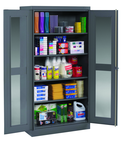 36"W x 24"D x 72"H C-Thru Storage Cabinet, Knocked-Down, with 4 Adj. Shelves, Easy Viewing into Cabinet - Benchmark Tooling