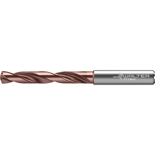 17/32″ Dia. × 0.551″ Shank × 3.031″ Flute Length × 4.882″ OAL, 5xD, 140 Degrees, Axial Inclined Exit, DIN 6535 HA, Cylindrical Solid Carbide Drill DC175 WJ30RZ