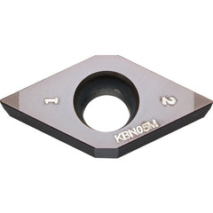 DCMW 32505 MES KBN05M, 0.0079″ Corner Radius, 5/32″ Thick, 3/8″ Inscribed Circle, MEGACOAT, Diamond, Turning Indexable Insert - Exact Industrial Supply