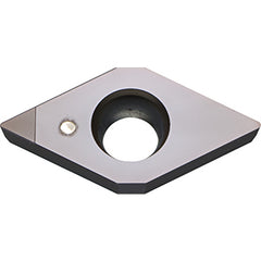 DCMW 2151 SE KBN25M, 1/64″ Corner Radius, 3/32″ Thick, 1/4″ Inscribed Circle, MEGACOAT, Diamond, Turning Indexable Insert - Exact Industrial Supply
