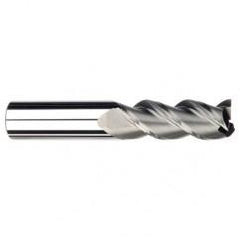 1/4" Dia. - 1-1/4" LOC - 3" OAL - .030 Radius 3 FL Carbide S/E HP End Mill-Uncoated - Benchmark Tooling