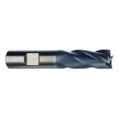 1/4 Dia. x 2-1/2 Overall Length 4-Flute .015 C/R Solid Carbide SE End Mill-Round Shank-Center Cut-AlTiN - Benchmark Tooling