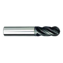 1/8" Dia. - 1-1/2" OAL - AlTiNX CBD-Ball End HP End Mill-4 FL - Benchmark Tooling