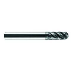 3/8" Dia. - 1-5/8" LOC - 4 OAL Ball Nose 5 FL Carbide S/E HP End Mill-AlCrNX - Benchmark Tooling