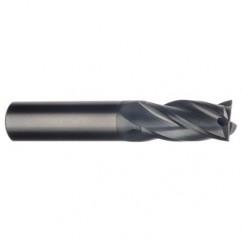 3/8 Dia. x 2-1/2 Overall Length 4-Flute Square End Solid Carbide SE End Mill-Round Shank-Center Cut-Uncoated - Benchmark Tooling