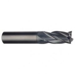 1/2 Dia. x 4 Overall Length 4-Flute Square End Solid Carbide SE End Mill-Round Shank-Center Cut-AlTiN - Benchmark Tooling