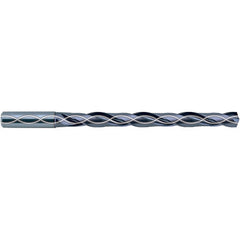 13.1 mm Dia. × 14 mm Shank × 178 mm Flute Length × 133 mm OAL, 8xD, 140°, TiAlN, 2 Flute, Coolant Thru, Straight Solid Carbide Drill