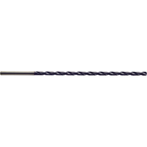 7.8 mm Dia. × 8 mm Shank × 184 mm Flute Length × 241 mm OAL, 20xD, 140°, TiAlN, 2 Flute, Coolant Thru, Solid Carbide Drill