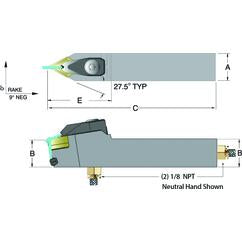 ADDPNN20-4D - 1-1/4 x 1-1/4" Neutral Toolholder - Benchmark Tooling