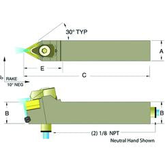 ADTENN12-4B 3/4 x 3/4" Neutral Toolholder - Benchmark Tooling