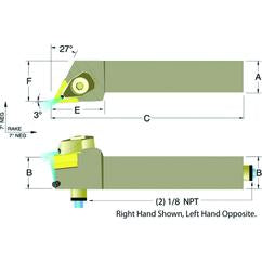 ADTJNR16-3D 1 x 1" RH Toolholder - Benchmark Tooling