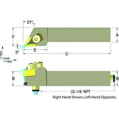 ADTJNR16-3D 1 x 1" RH Toolholder - Benchmark Tooling