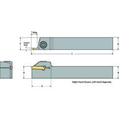 DETGFR85-040D-M18 Right Hand Non-Coolant Toolholder for Turning, Grooving and Partoff - Benchmark Tooling
