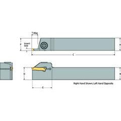 DETGFR85-040D-M18 Right Hand Non-Coolant Toolholder for Turning, Grooving and Partoff - Benchmark Tooling