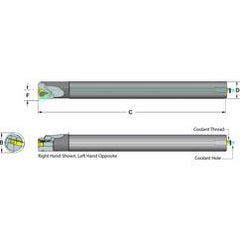 .625 Shank Coolant Thru Boring Bar- for 16IR A60 Style Inserts - Benchmark Tooling