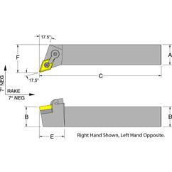 MDQNR16-4D - RH 1 x 1" Turning Tool Holder - Benchmark Tooling