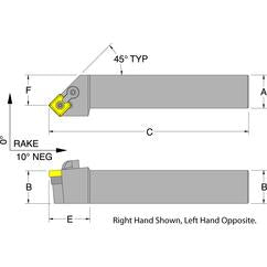 MSSNR16-4D - RH 1 x 1 Turning Tool Holder - Benchmark Tooling
