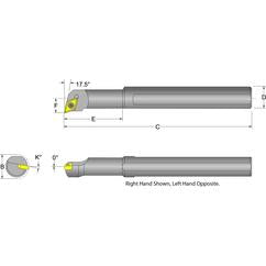 S08M-SDQCR-2 Right Hand 1/2 Shank Indexable Boring Bar - Benchmark Tooling