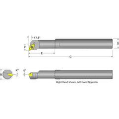 S10R-SDQCR-2 Right Hand 5/8 Shank Indexable Boring Bar - Benchmark Tooling