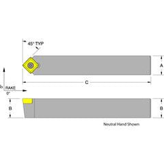 SSDCN10-3B - 5/8 x 5/8" Neutral Toolholder - Benchmark Tooling