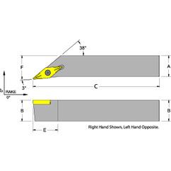 SVJCL08-2A  1/2 x 1/2" LH Toolholder - Benchmark Tooling