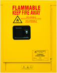 4 Gallon - All Welded - FM Approved - Flammable Safety Cabinet - Manual Doors - 1 Shelf - Safety Yellow - Benchmark Tooling