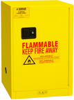 12 Gallon - All Welded - FM Approved - Flammable Safety Cabinet - Manual Doors - 1 Shelf - Safety Yellow - Benchmark Tooling