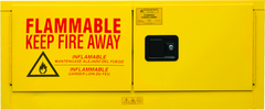 12 Gallon - All Welded - FM Approved - Flammable Safety Cabinet with Legs - Manual Doors - 1 Shelf - Safety Yellow - Benchmark Tooling