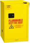 12 Gallon - All Welded - FM Approved - Flammable Safety Cabinet - Self-closing Doors - 1 Shelf - Safety Yellow - Benchmark Tooling