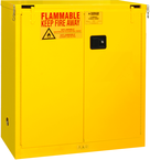 30 Gallon - All welded - FM Approved - Flammable Safety Cabinet - Self-closing Doors - 1 Shelf - Safety Yellow - Benchmark Tooling