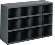 12" Deep Bin - Steel - Cabinet - 12 opening bin - for small part storage - Gray - Benchmark Tooling
