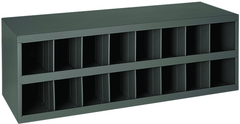 12" Deep Bin - Steel - Cabinet - 16 opening bin - for small part storage - Gray - Benchmark Tooling