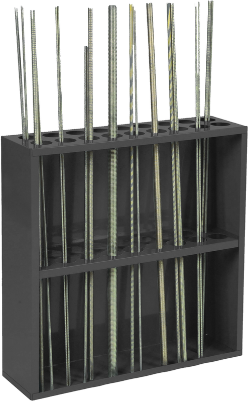 24-1/8 x 6-7/8 x 24'' - 18 Opening Threaded Rod Rack - Benchmark Tooling