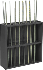 24-1/8 x 6-7/8 x 24'' - 18 Opening Threaded Rod Rack - Benchmark Tooling