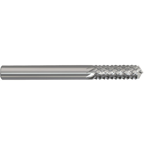 ‎1/16 × 3/16 × 1/8 × 1-1/2 Solid Carbide Router - Drill Point Style - Benchmark Tooling