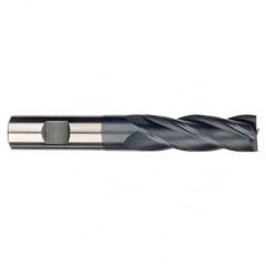 1/2 Dia. x 3 Overall Length 4-Flute Square End Solid Carbide SE End Mill-Round Shank-Center Cut-AlTiN - Benchmark Tooling